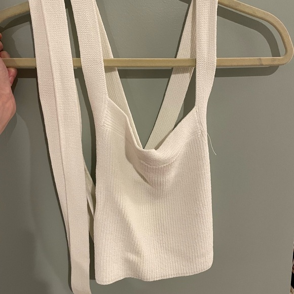 Aritzia Wilfred Cayenne Top crop top sweater backless white size medium - Picture 7 of 8